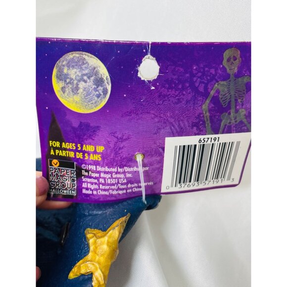 Wizard Hat Blue Stars & Moon Rubber Paper Magic Group Ages 5+ Halloween Vintage - Picture 8 of 14